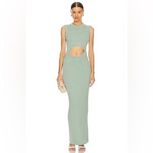 SABLYN Revolve Boa Ribbed cutout maxi Dress in Seafoam size Small